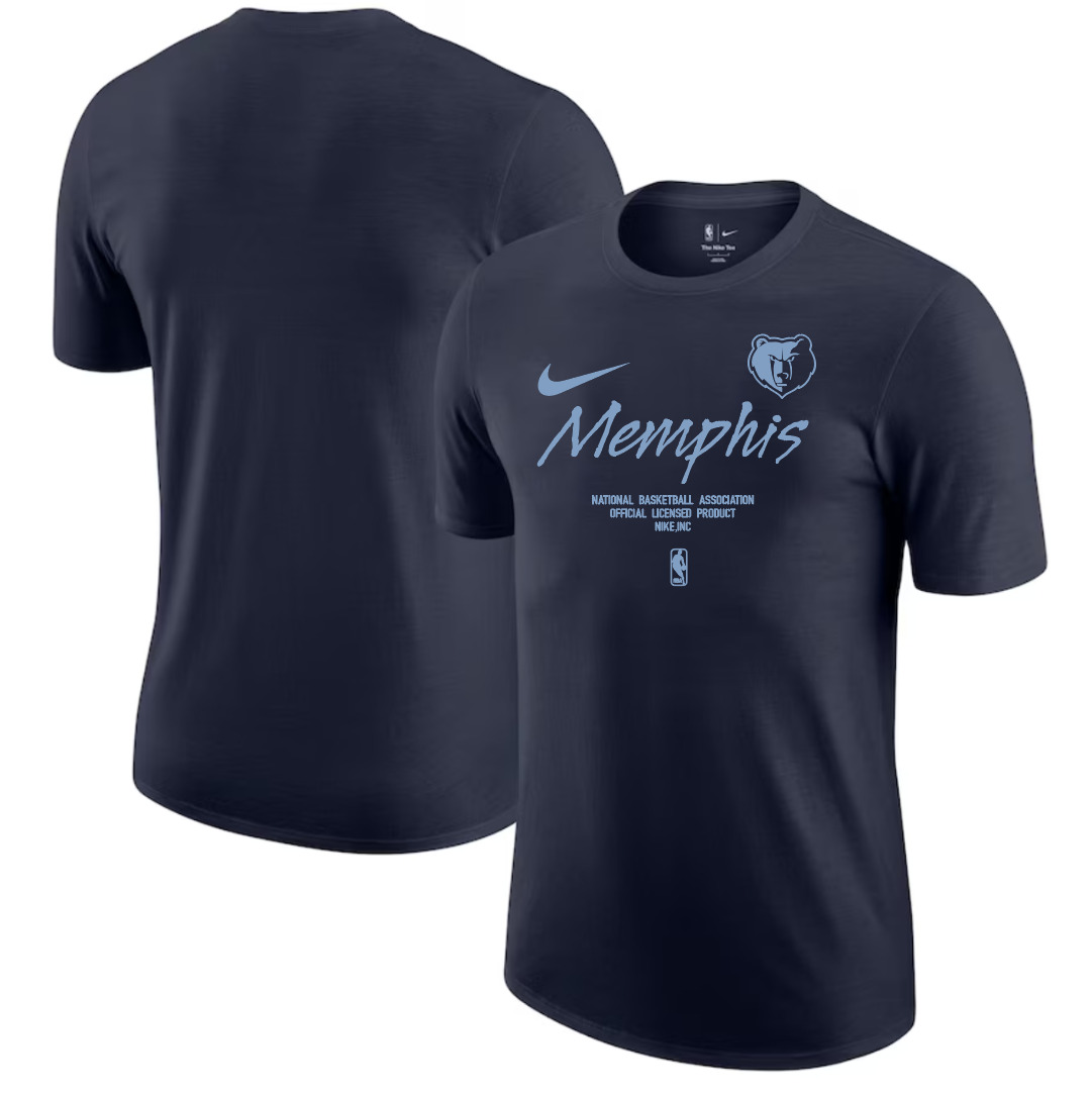 Men 2025 NBA Memphis Grizzlies Drak Blue Nike T shirts style 3->nba t-shirts->Sports Accessory